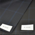 blue window pane wool polyester fabric suits fabrics for suit mens